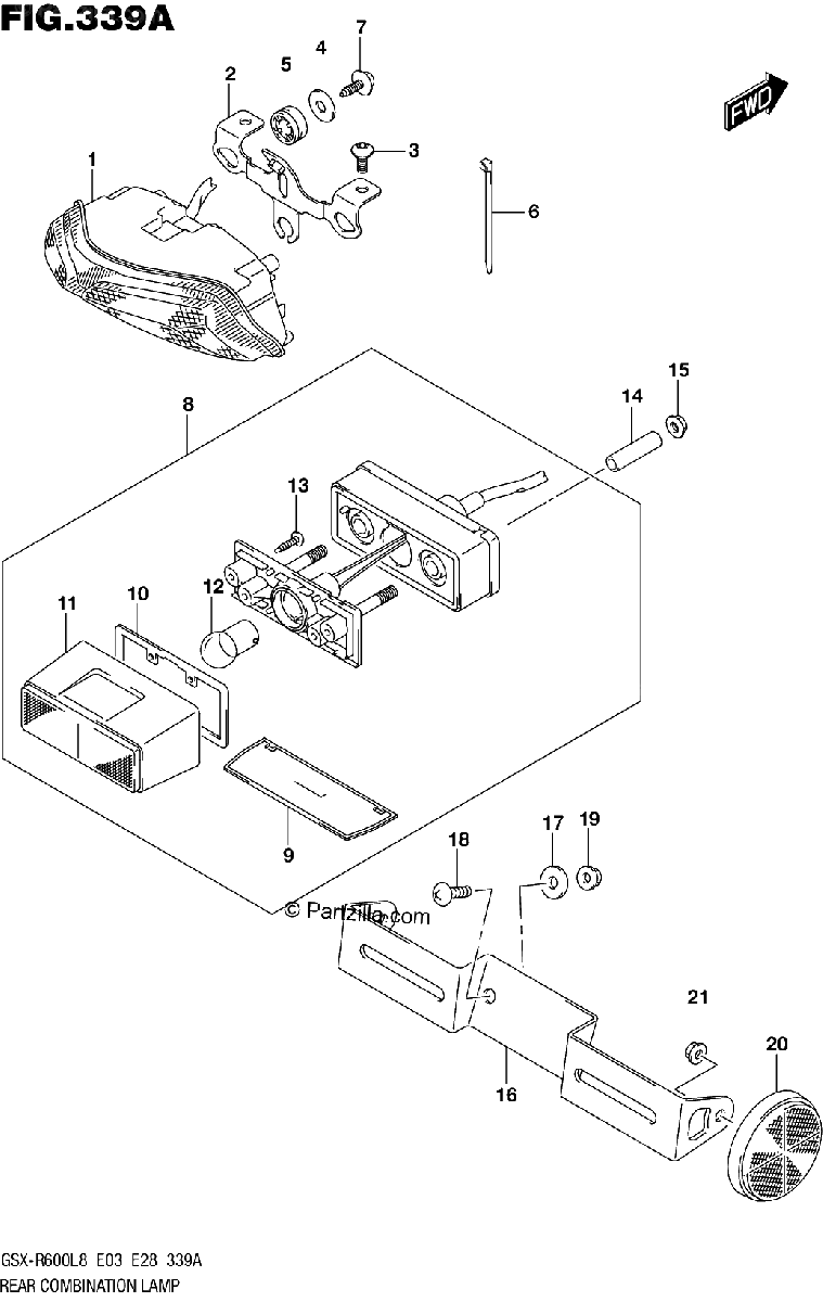 Diagrama de 339A REAR COMBINATION LAMP