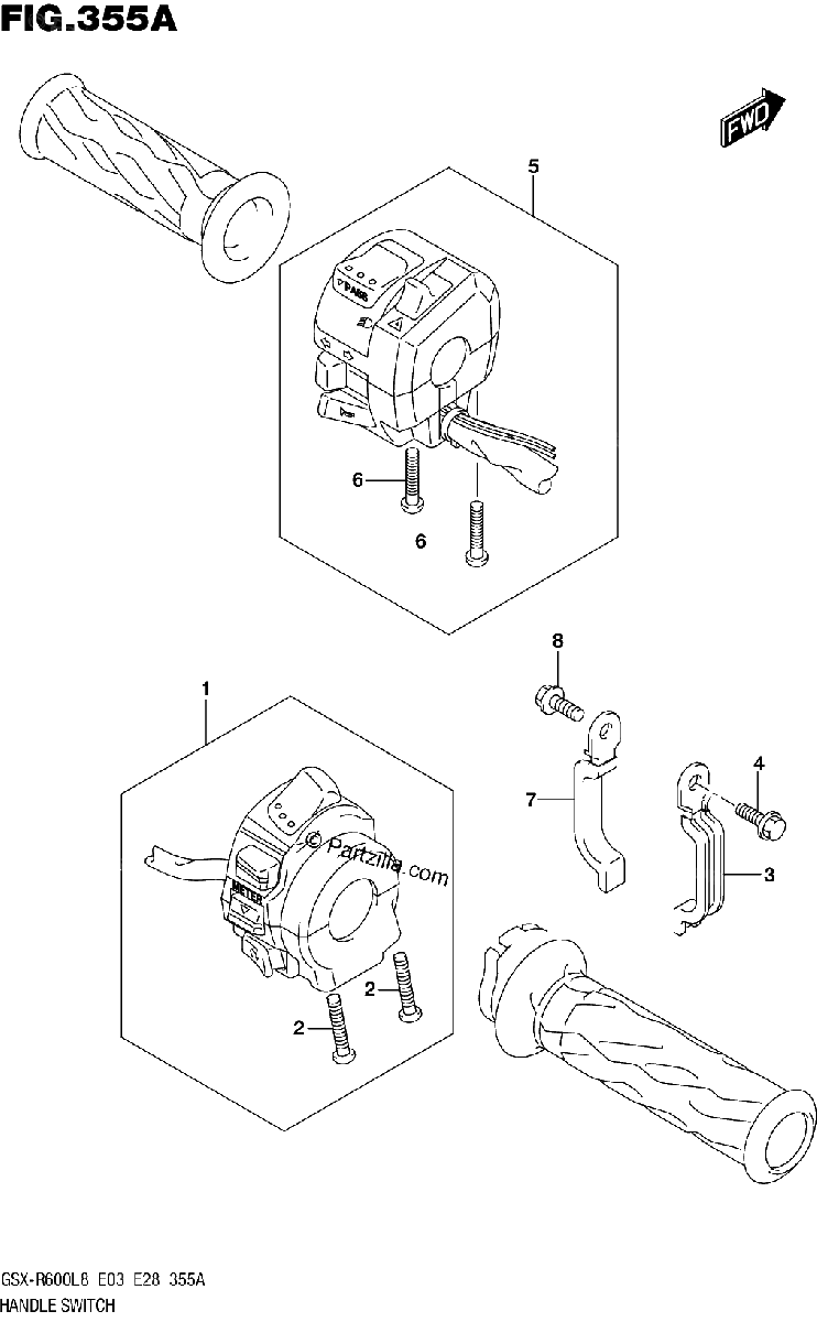 Diagrama de 355A HANDLE SWITCH