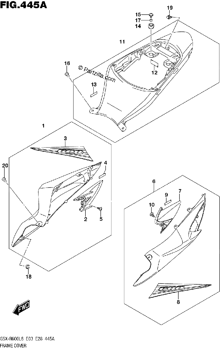 Diagrama de 445A FRAME COVER YSF