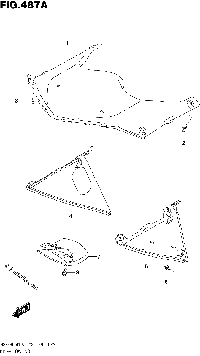 Diagrama de 487A INNER COWLING