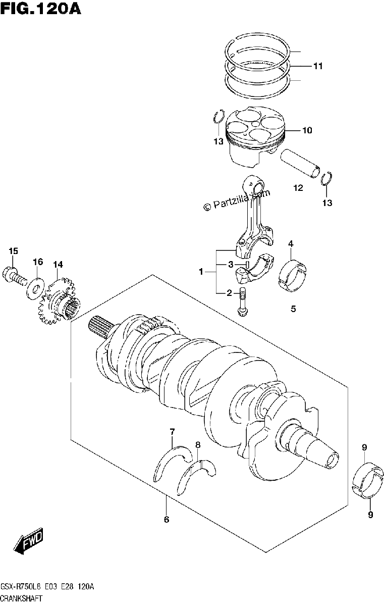 Diagrama de 120A CRANKSHAFT