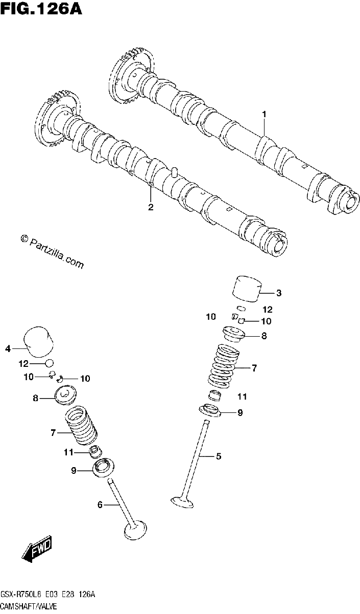 Diagrama de 126A CAMSHAFT VALVE