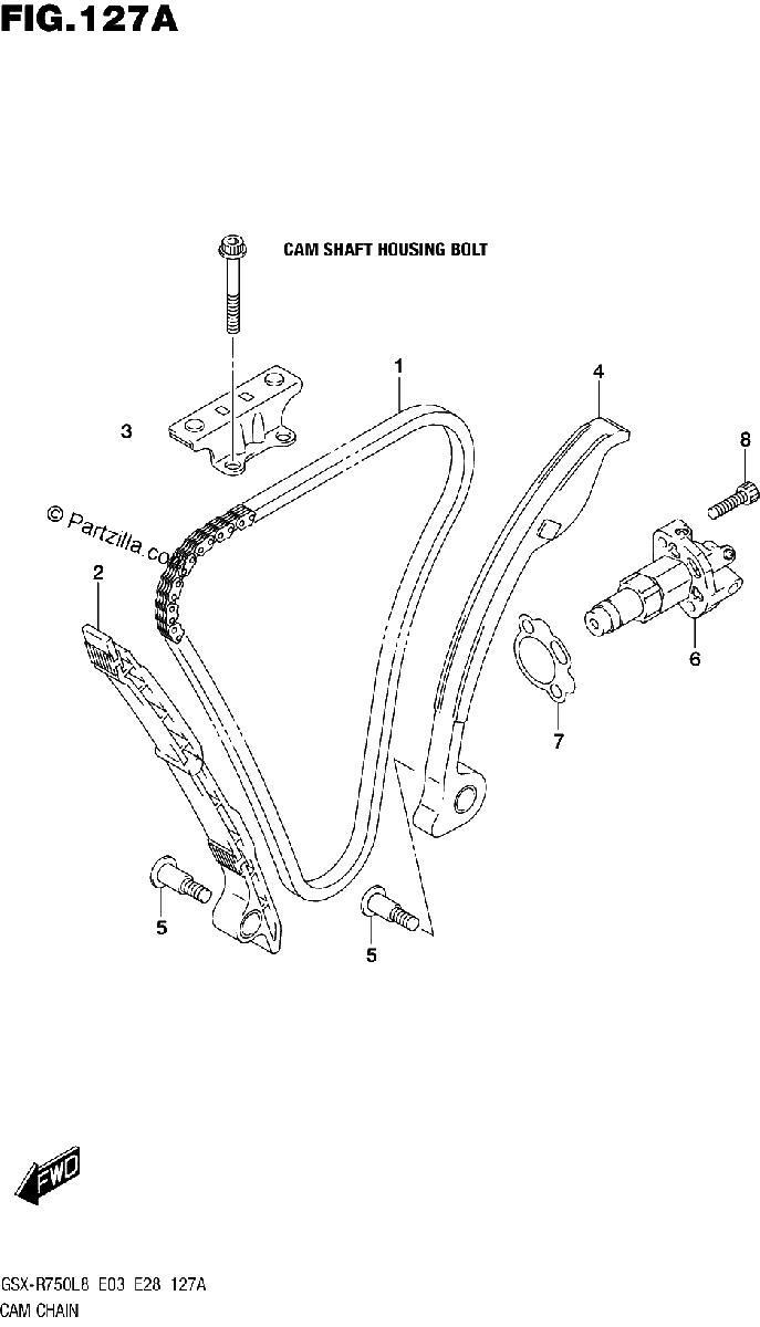 Diagrama de 127A CAM CHAIN