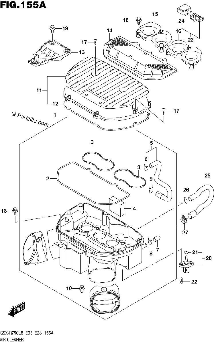 Diagrama de 155A AIR CLEANER
