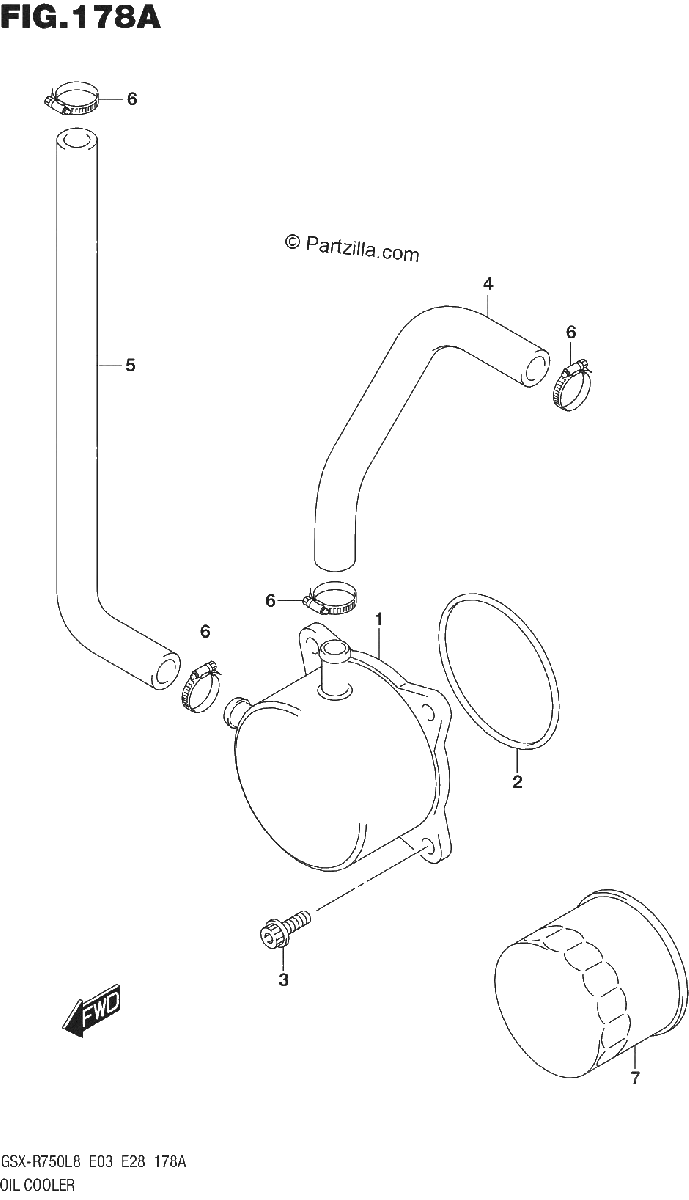 Diagrama de 178A OIL COOLER