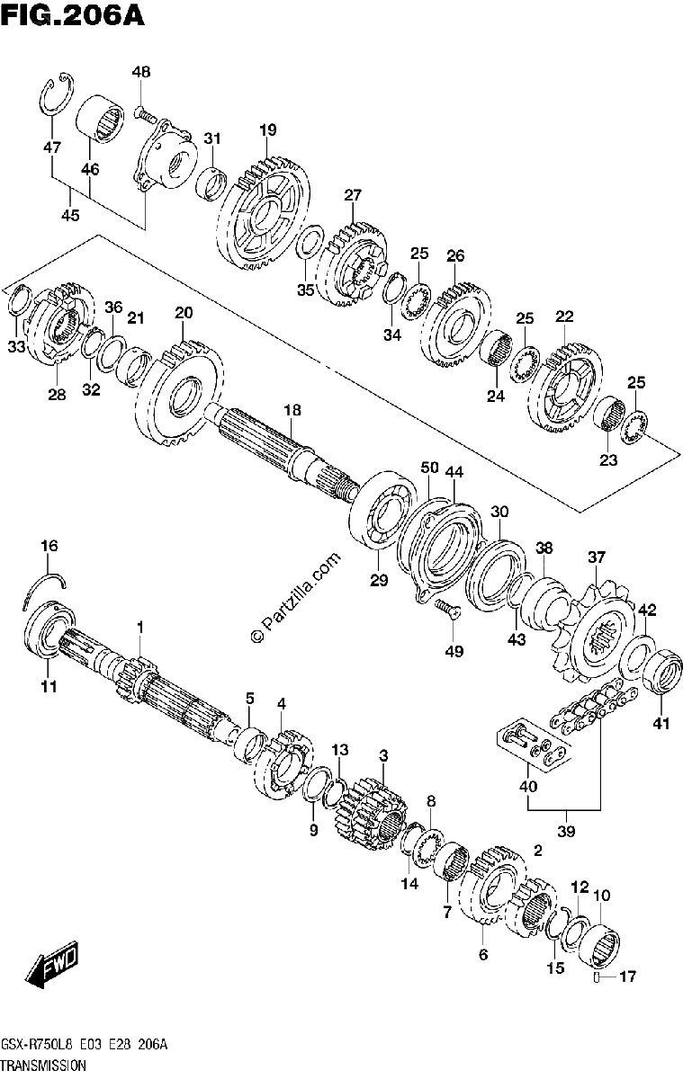 Diagrama de 206A TRANSMISSION