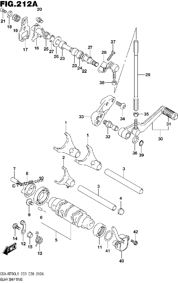 Diagrama de 212A GEAR SHIFTING