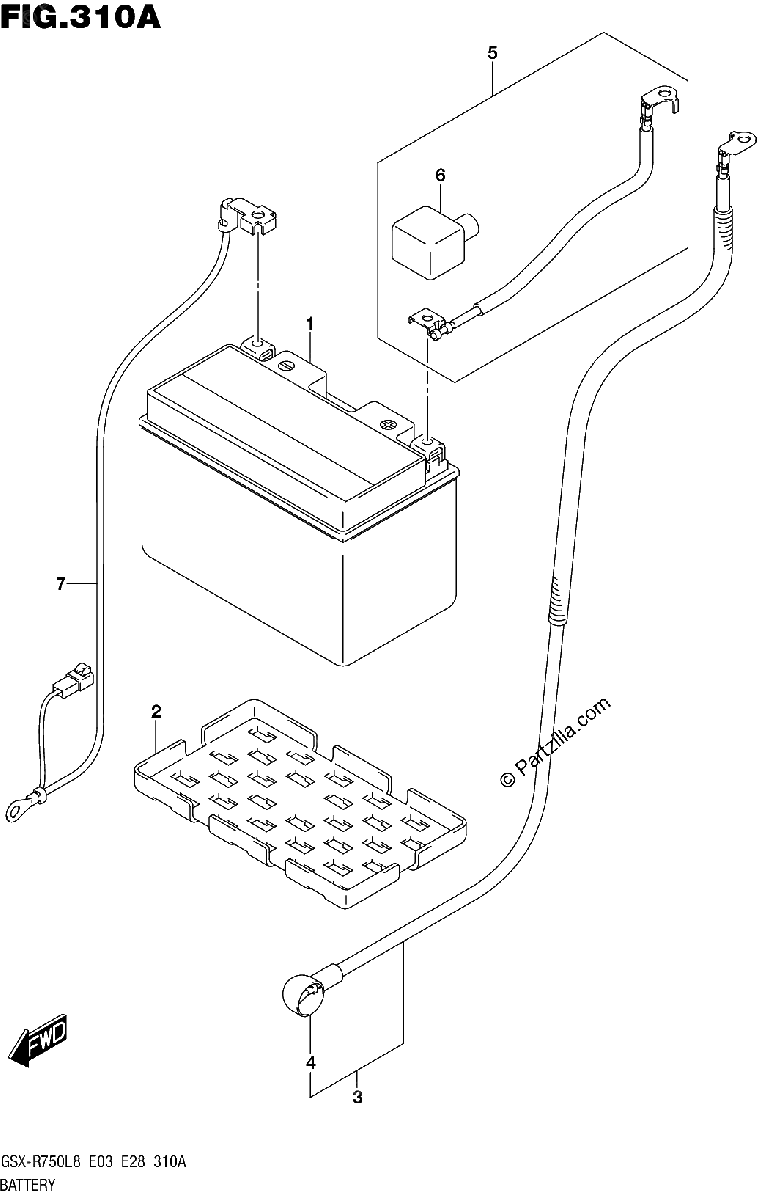 Diagrama de 310A BATTERY