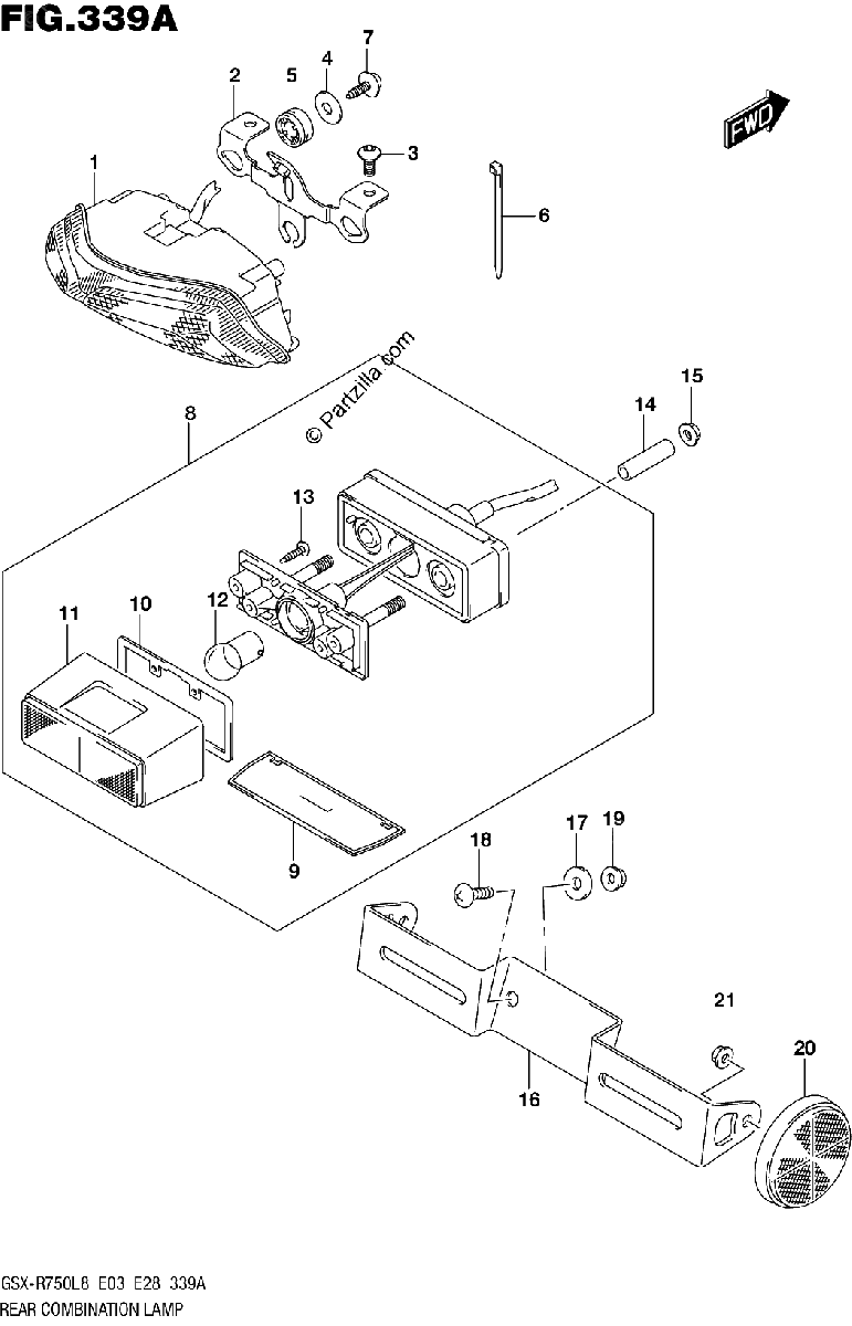 Diagrama de 339A REAR COMBINATION LAMP
