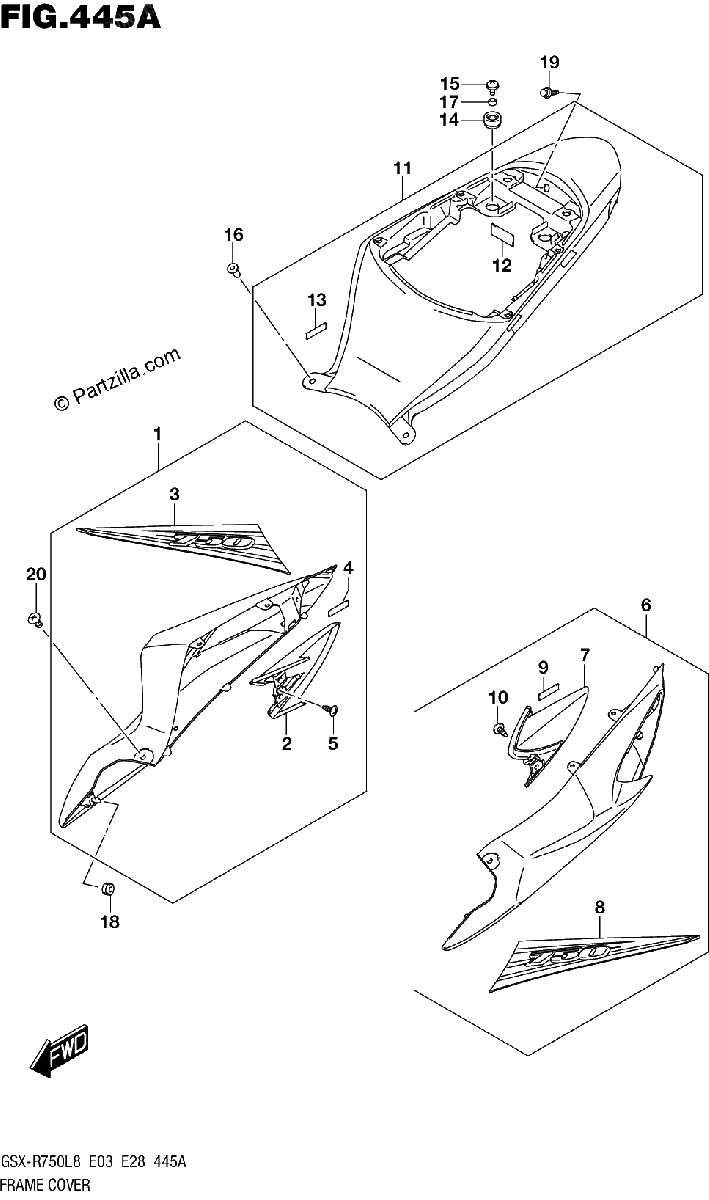 Diagrama de 445A FRAME COVER YSF