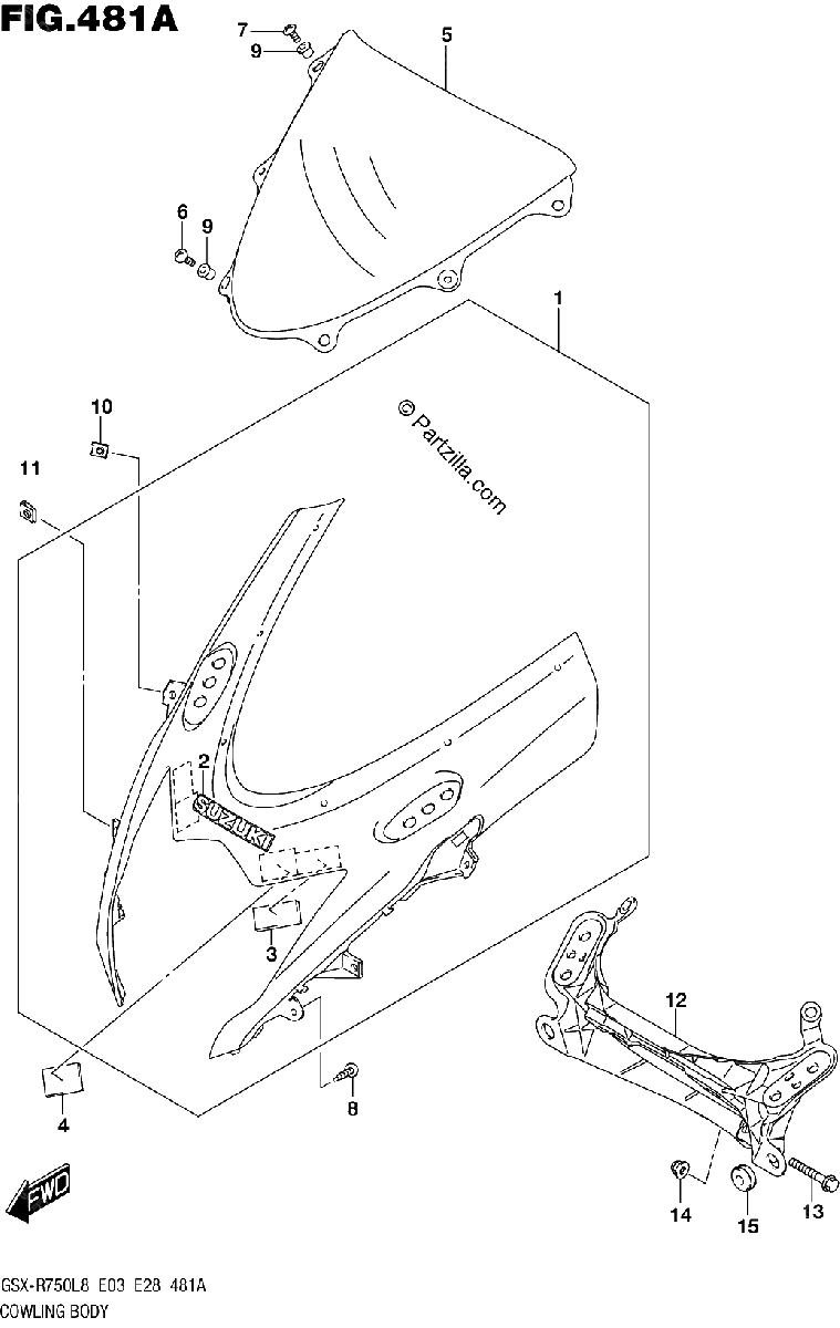 Diagrama de 481A COWLING BODY