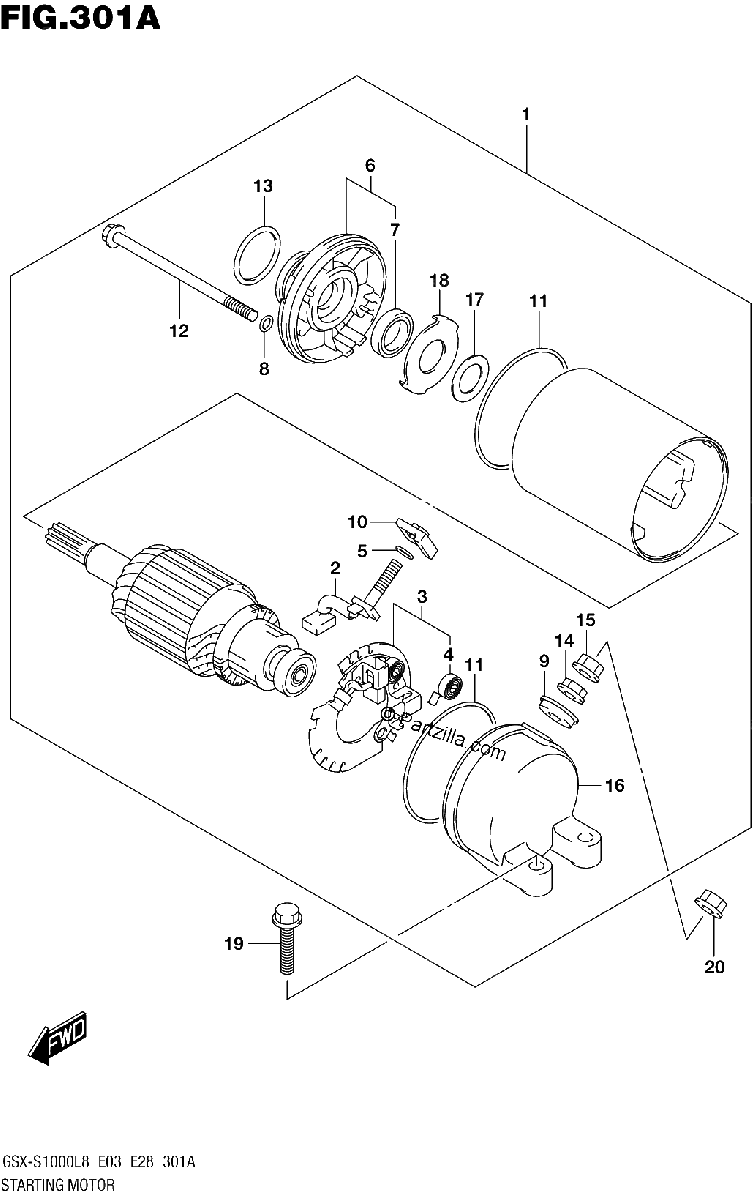 Diagrama de 301A STARTING MOTOR