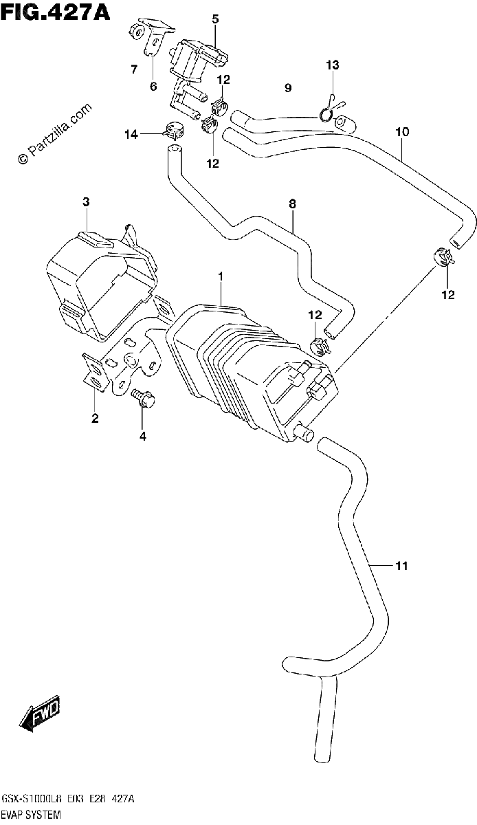 Diagrama de 427A EVAP SYSTEM GSX S1000L8 E33