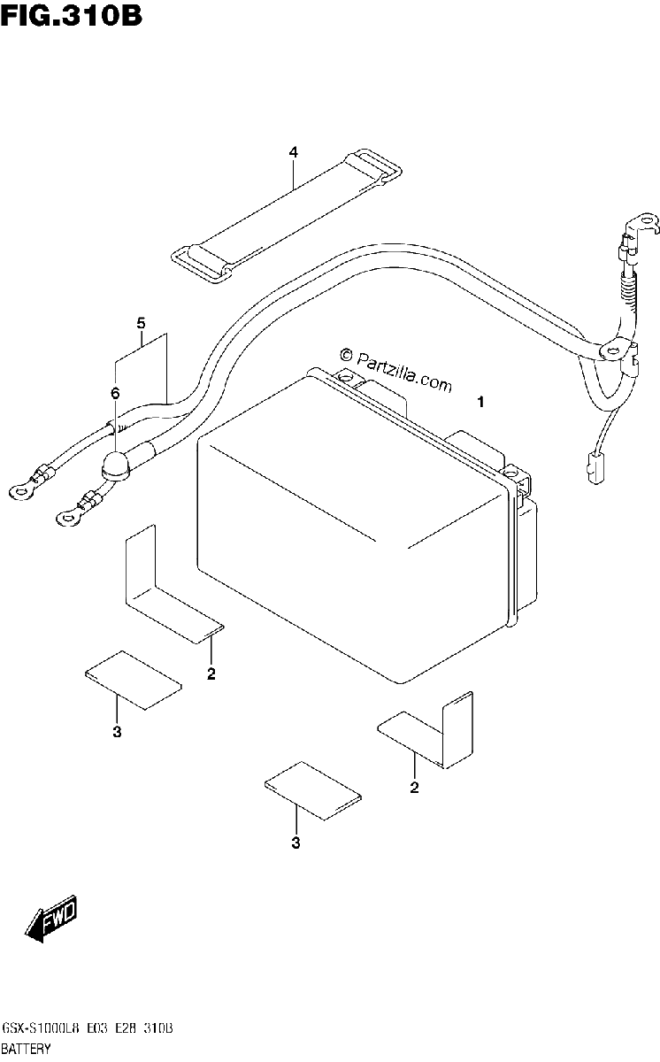 Diagrama de BATTERY GSX S1000AZL8 E03