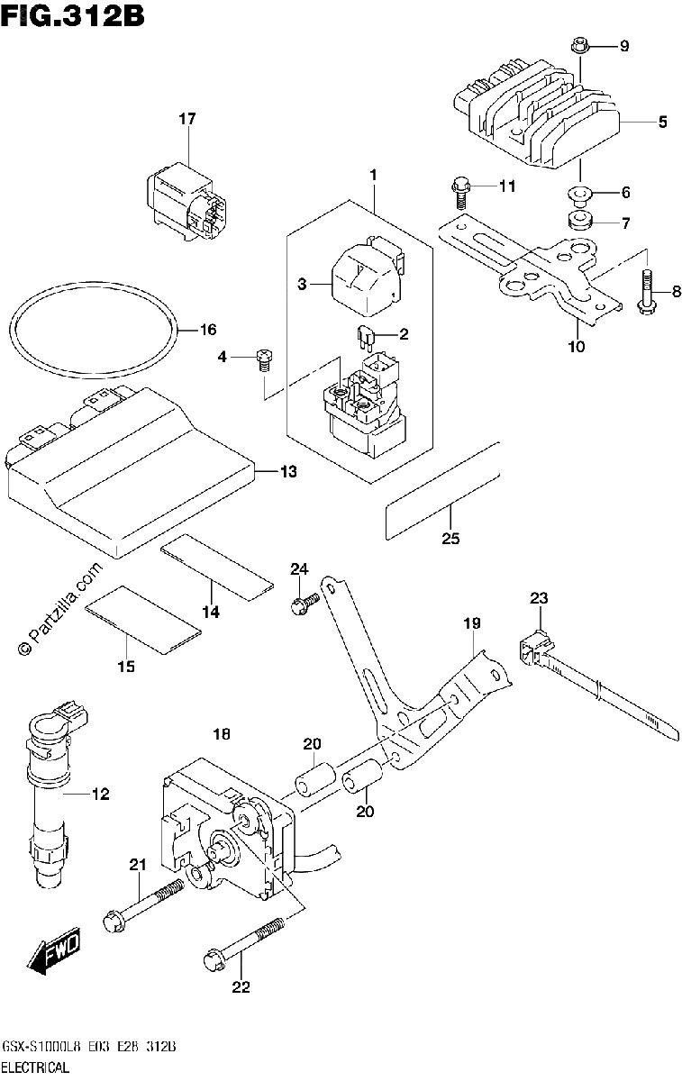Diagrama de ELECTRICAL GSX S1000AZL8 E03