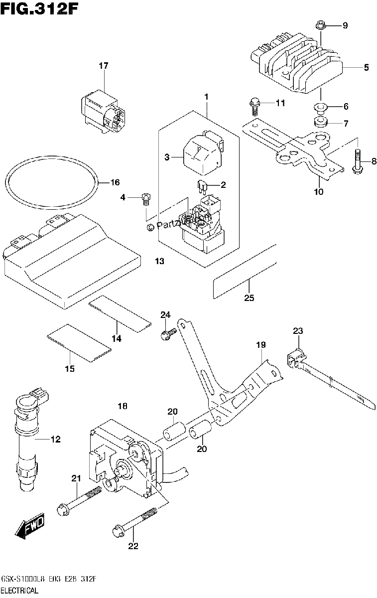 Diagrama de ELECTRICAL GSX S1000ZL8 E33