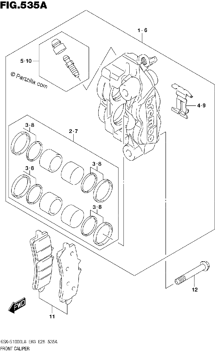 Diagrama de FRONT CALIPER