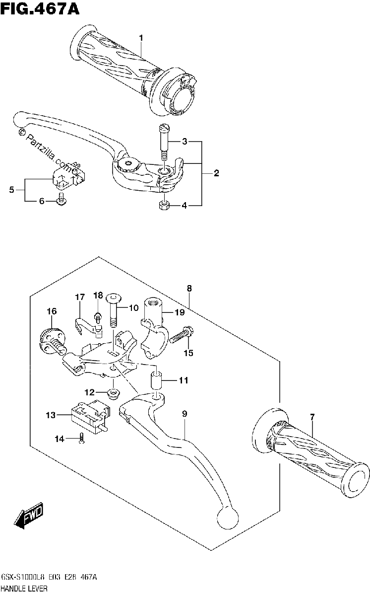 Diagrama de HANDLE LEVER