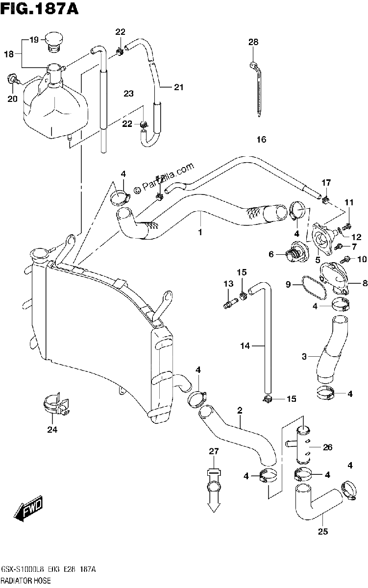Diagrama de RADIATOR HOSE