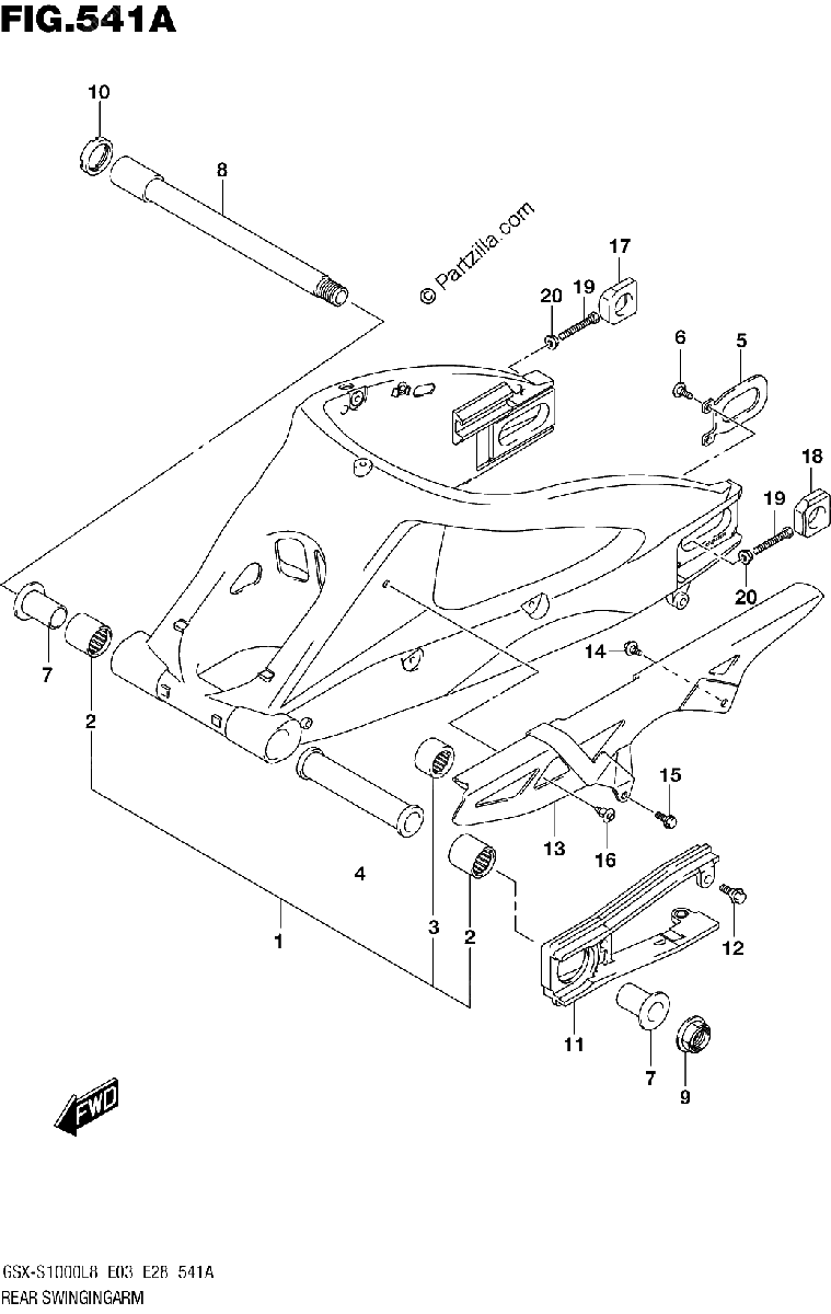 Diagrama de REAR SWINGINGARM