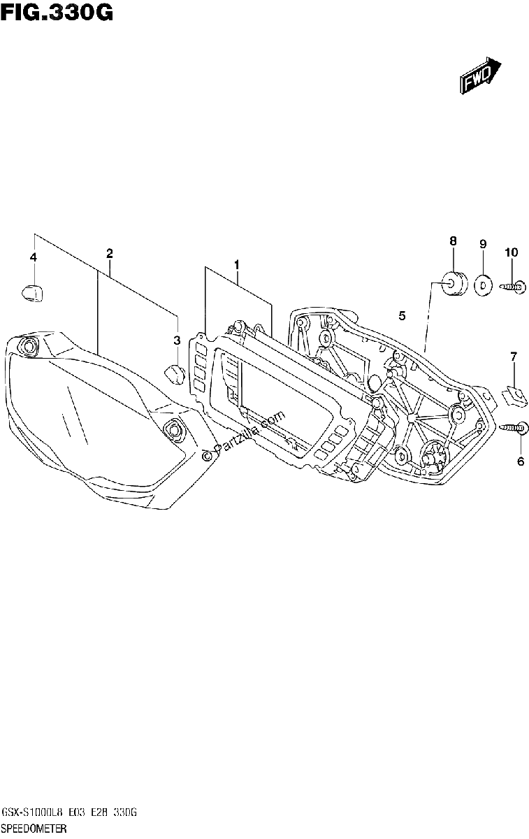 Diagrama de SPEEDOMETER GSX S1000AL8 E33