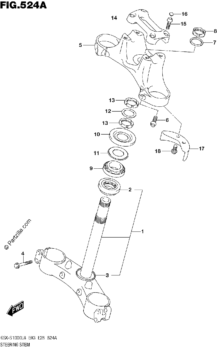 Diagrama de STEERING STEM