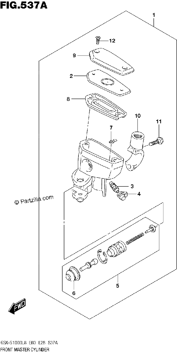 Diagrama de 537A FRONT MASTER CYLINDER