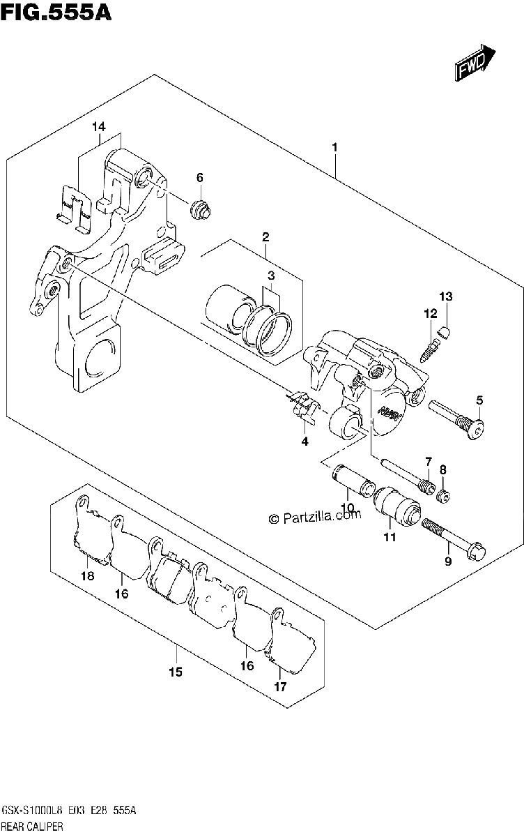 Diagrama de 555A REAR CALIPER