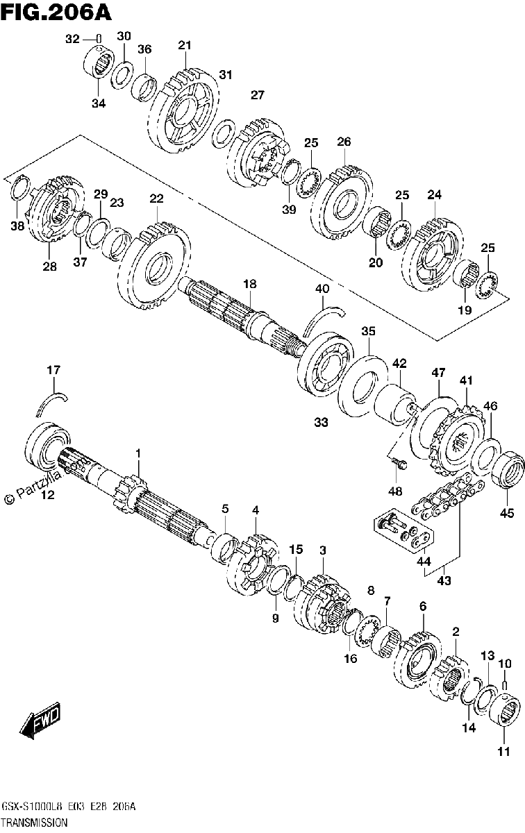 Diagrama de 206A TRANSMISSION