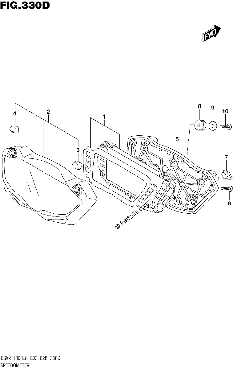 Diagrama de 330D SPEEDOMETER GSX S1000AZL8 E28