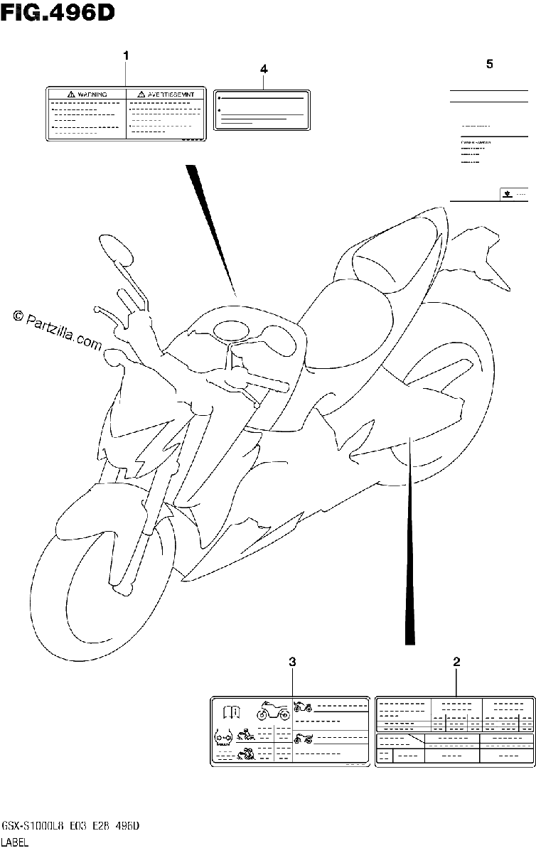Diagrama de 496D LABEL GSX S1000AZL8 E28