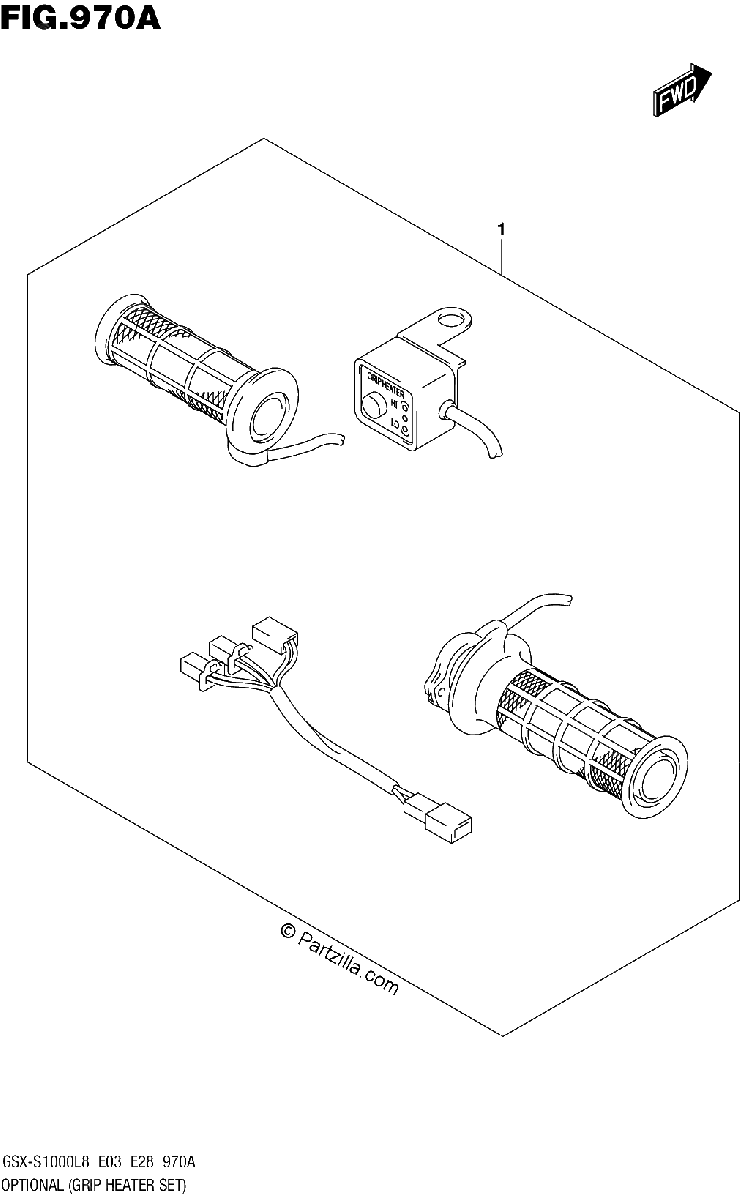 Diagrama de 970A OPTIONAL GRIP HEATER SET