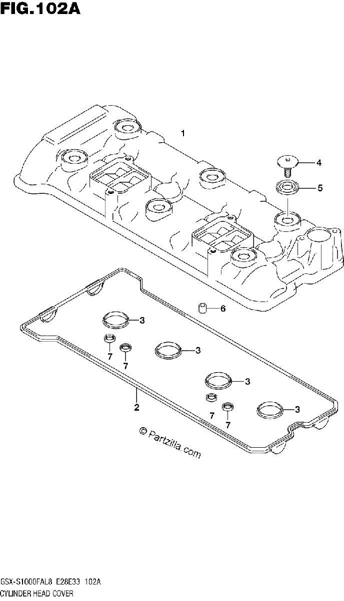 Diagrama de 102A CYLINDER HEAD COVER