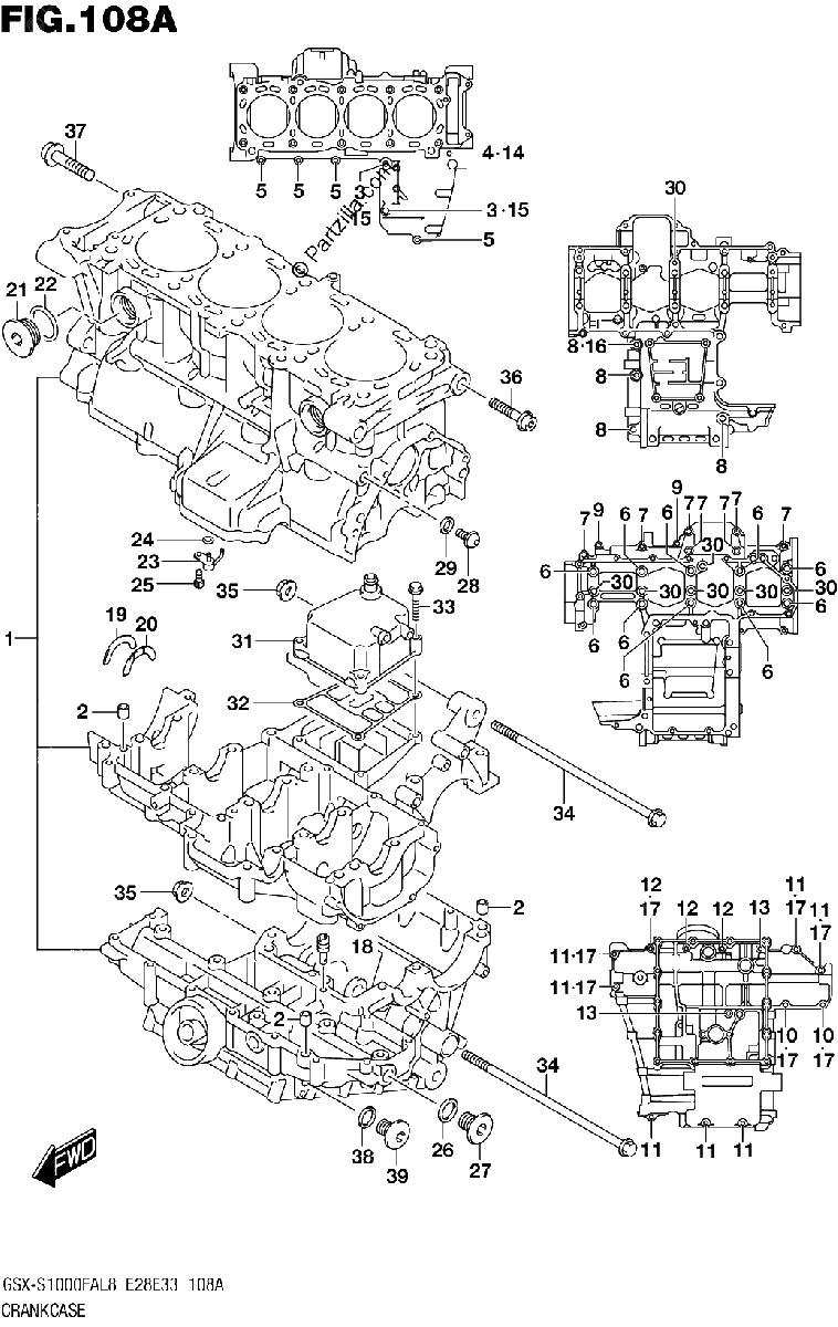 Diagrama de 108A CRANKCASE