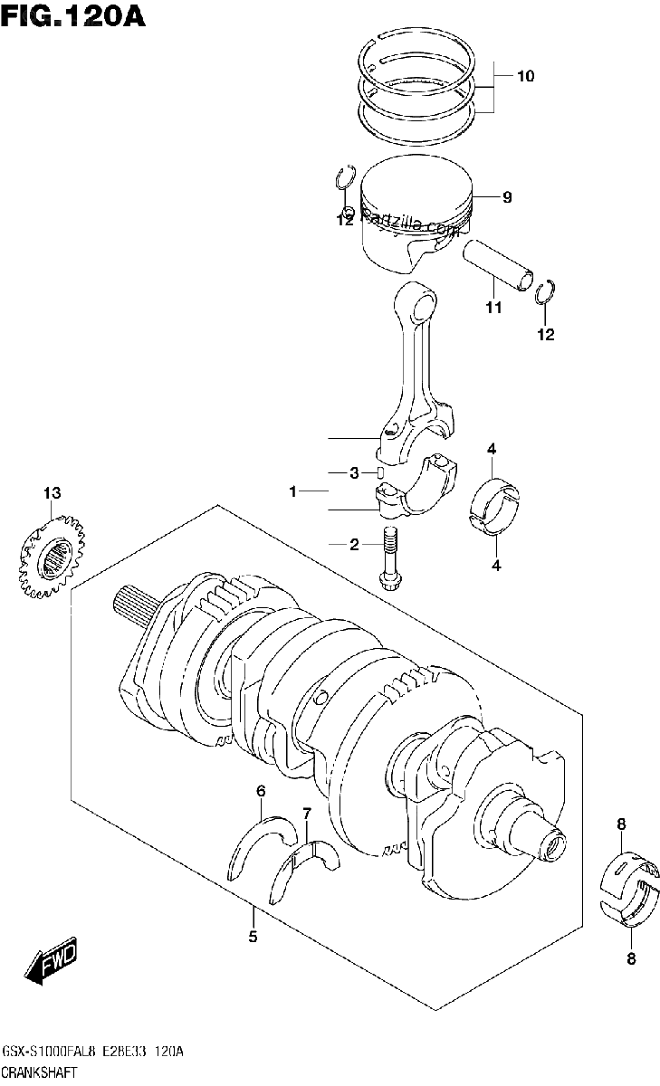 Diagrama de 120A CRANKSHAFT