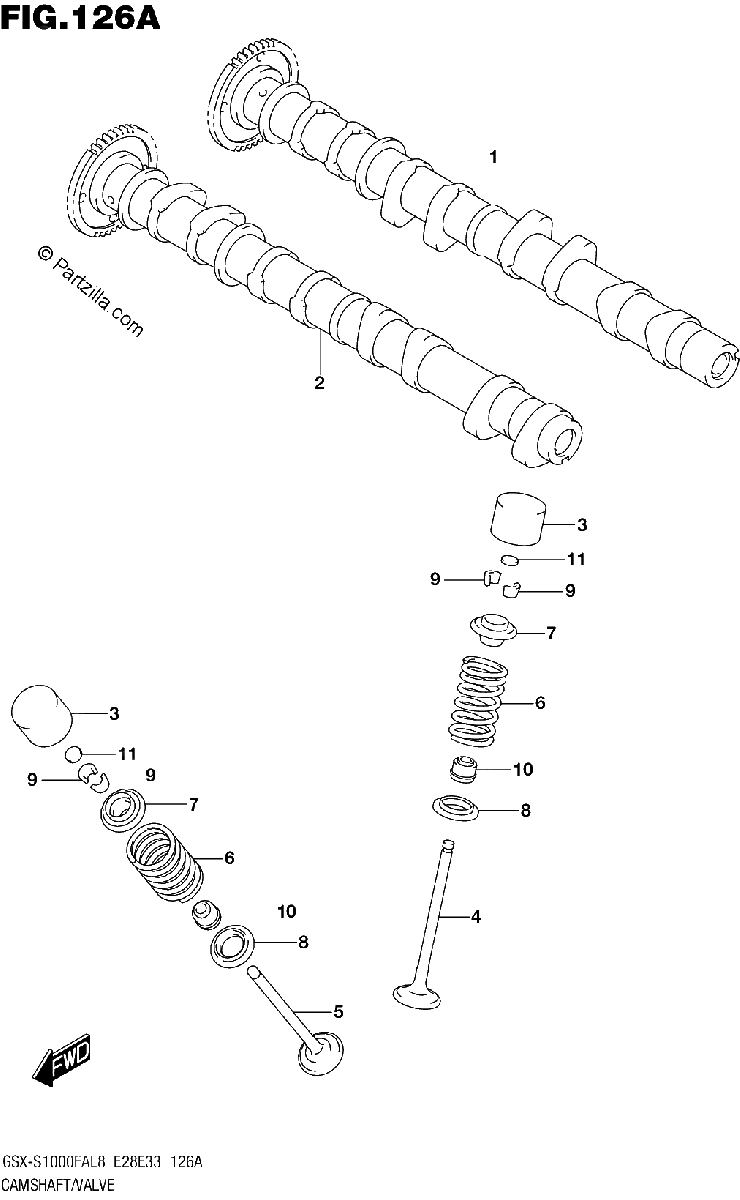 Diagrama de 126A CAMSHAFT VALVE