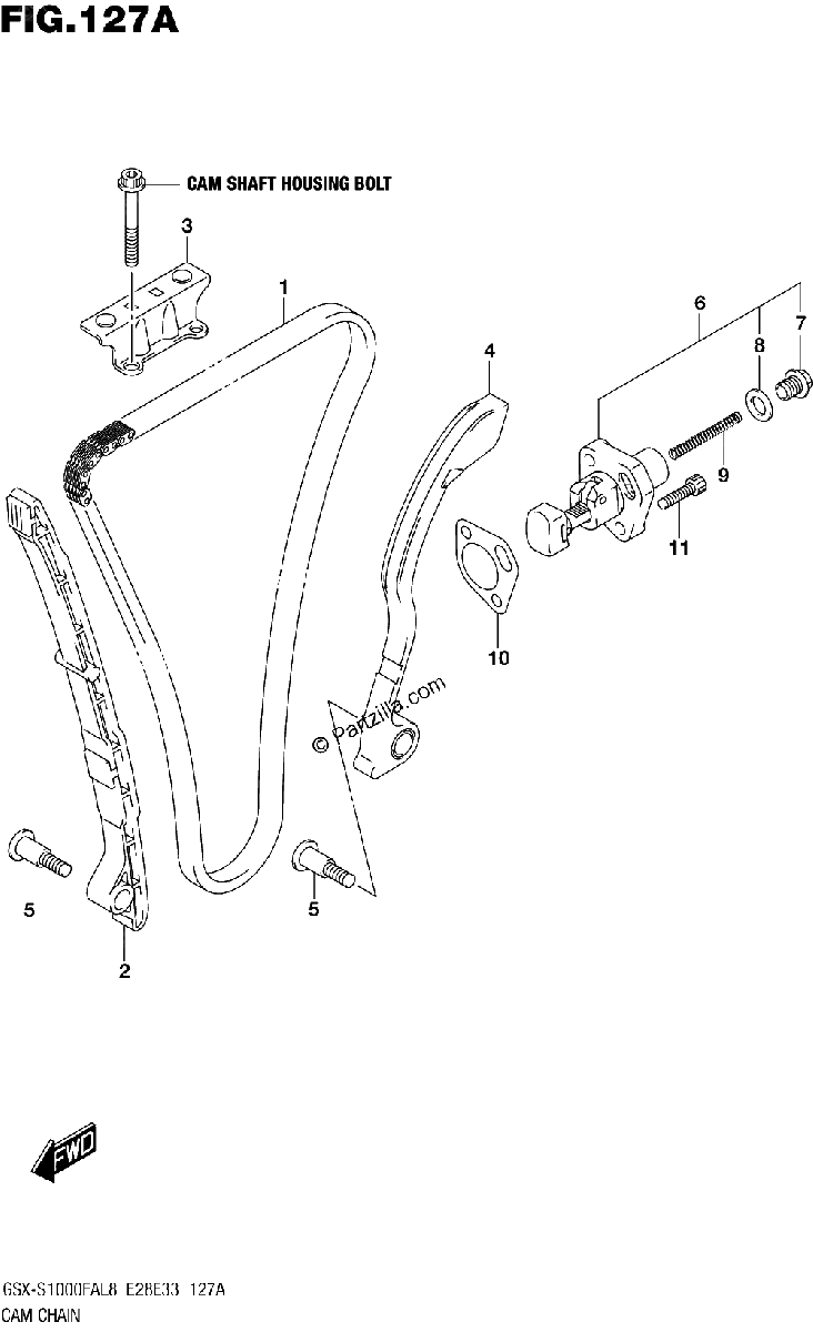 Diagrama de 127A CAM CHAIN