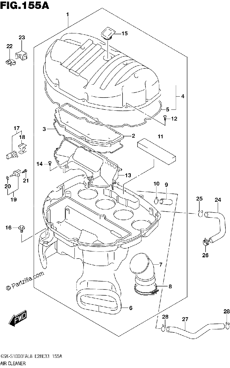 Diagrama de 155A AIR CLEANER
