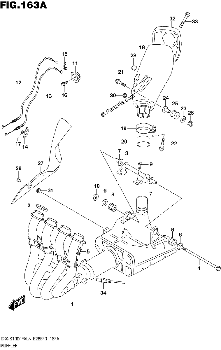 Diagrama de 163A MUFFLER
