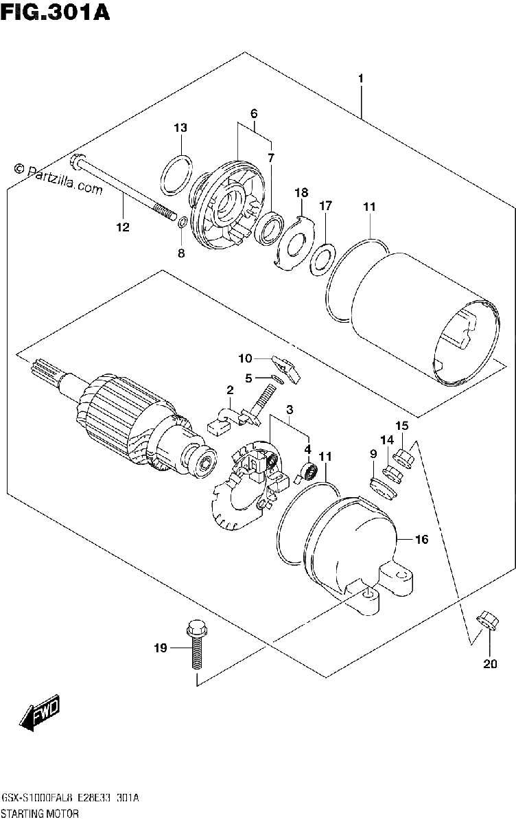 Diagrama de 301A STARTING MOTOR