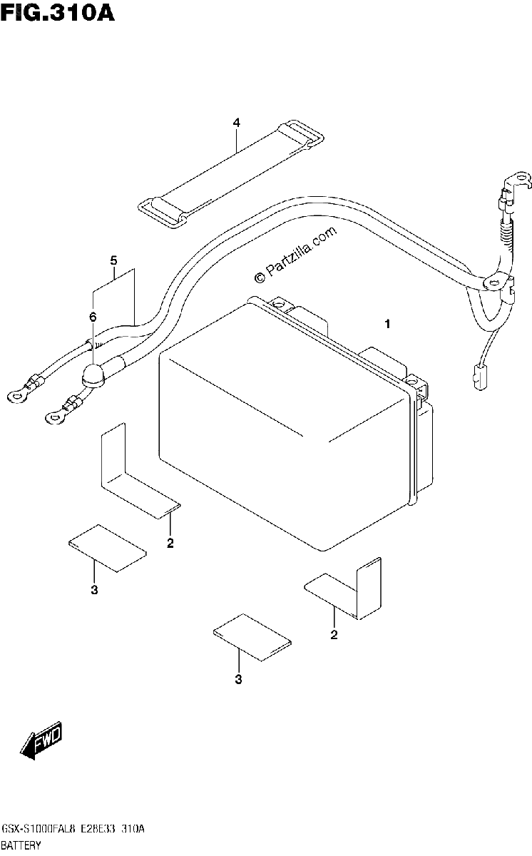Diagrama de 310A BATTERY