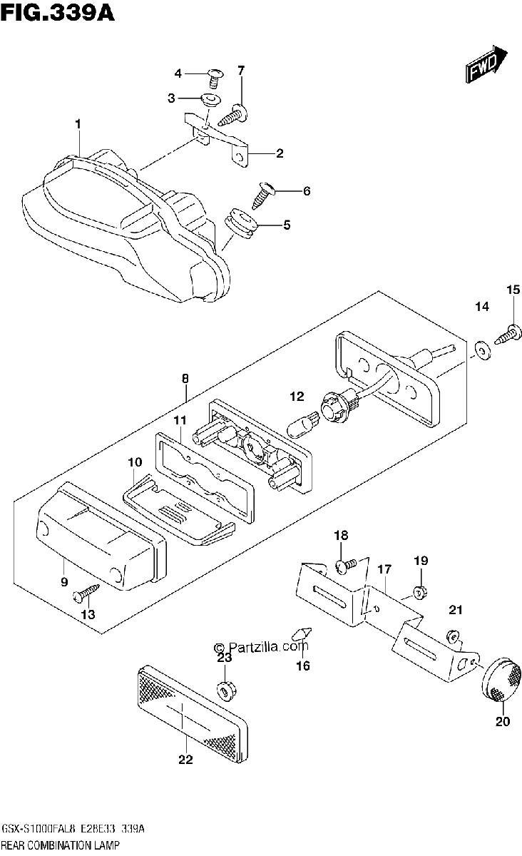 Diagrama de 339A REAR COMBINATION LAMP