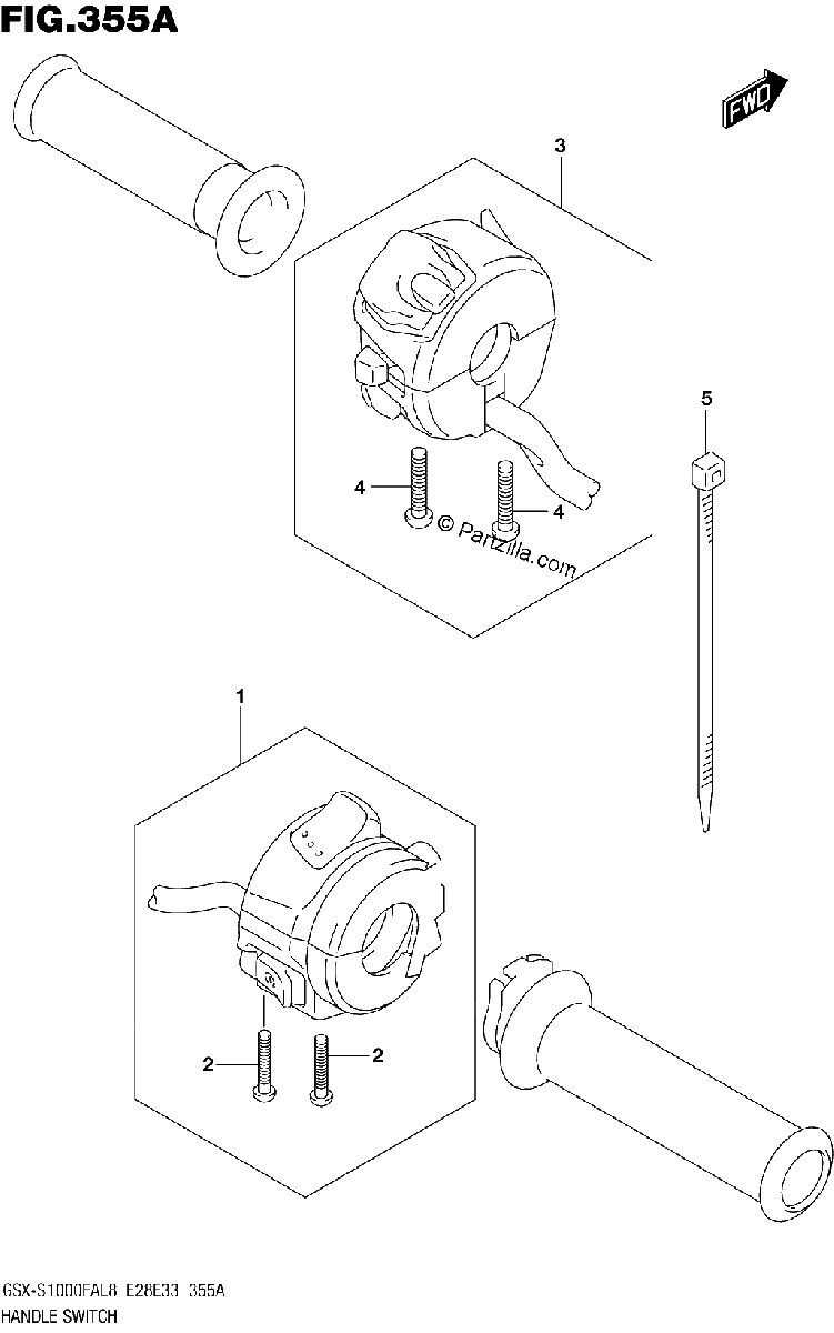 Diagrama de 355A HANDLE SWITCH