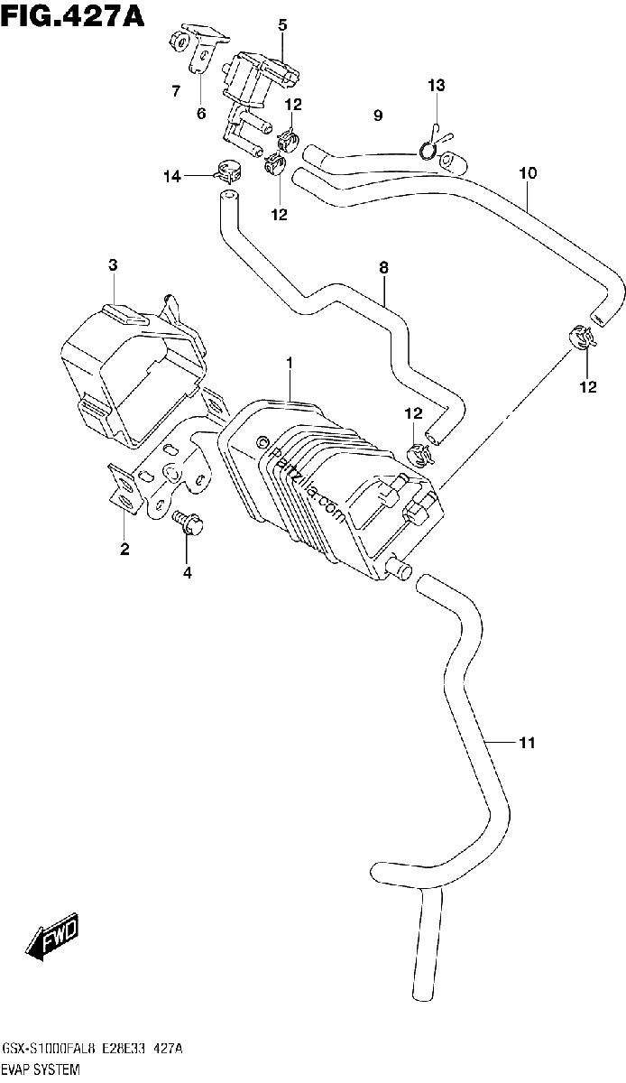 Diagrama de 427A EVAP SYSTEM GSX S1000FAL8 E33