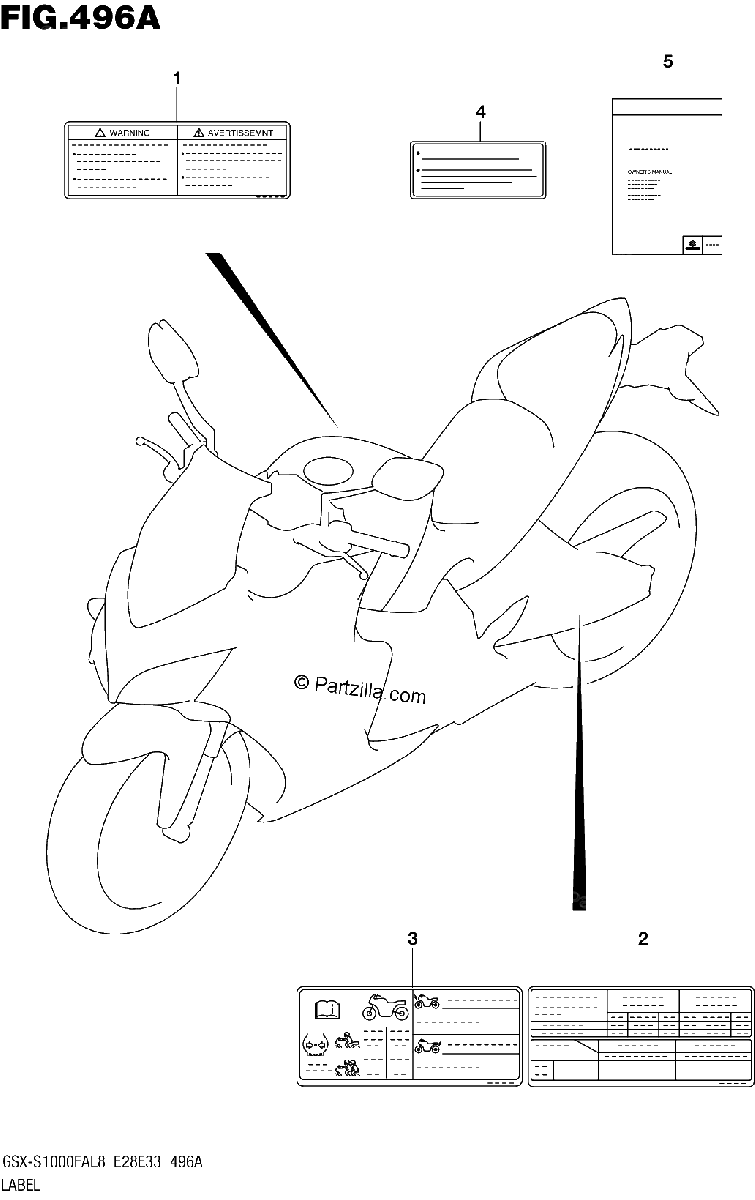 Diagrama de 496A LABEL GSX S1000FAL8 E28