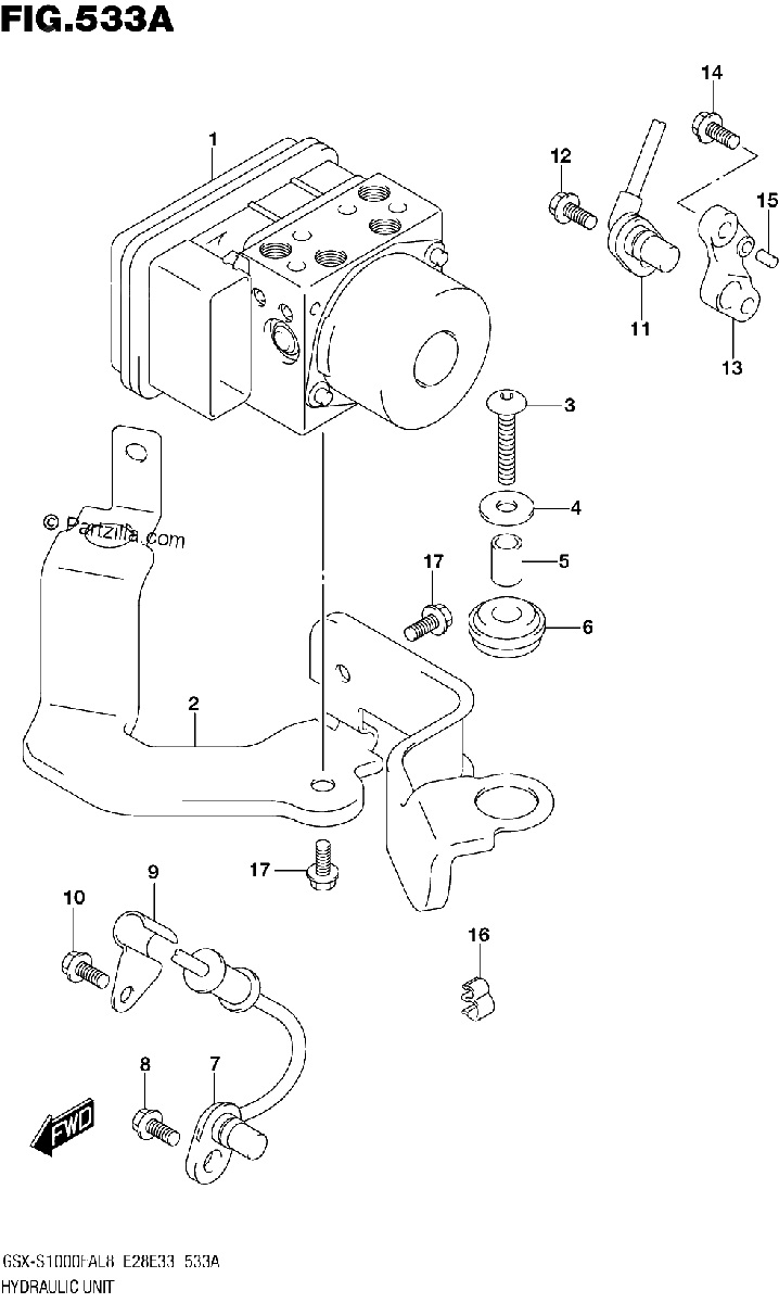 Diagrama de 533A HYDRAULIC UNIT