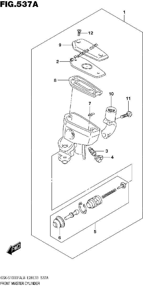 Diagrama de 537A FRONT MASTER CYLINDER