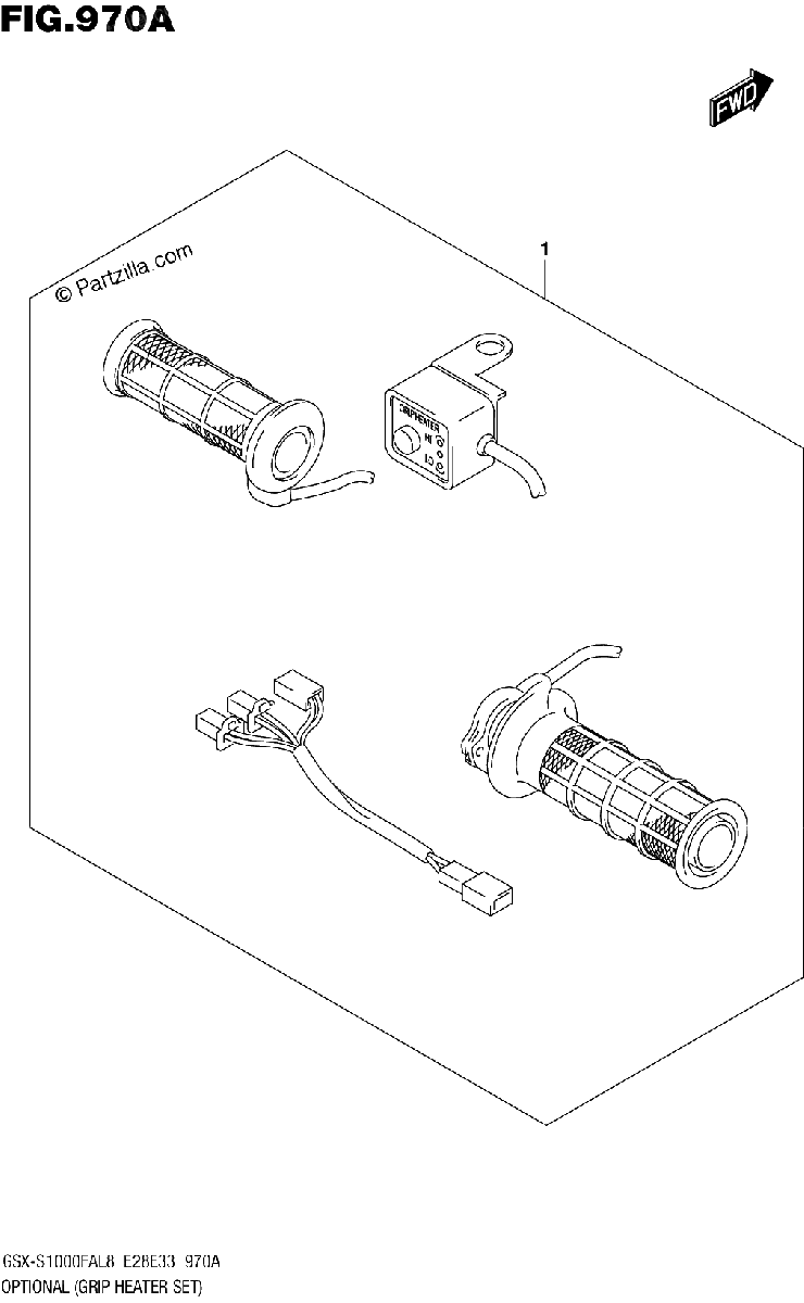 Diagrama de 970A OPTIONAL GRIP HEATER SET