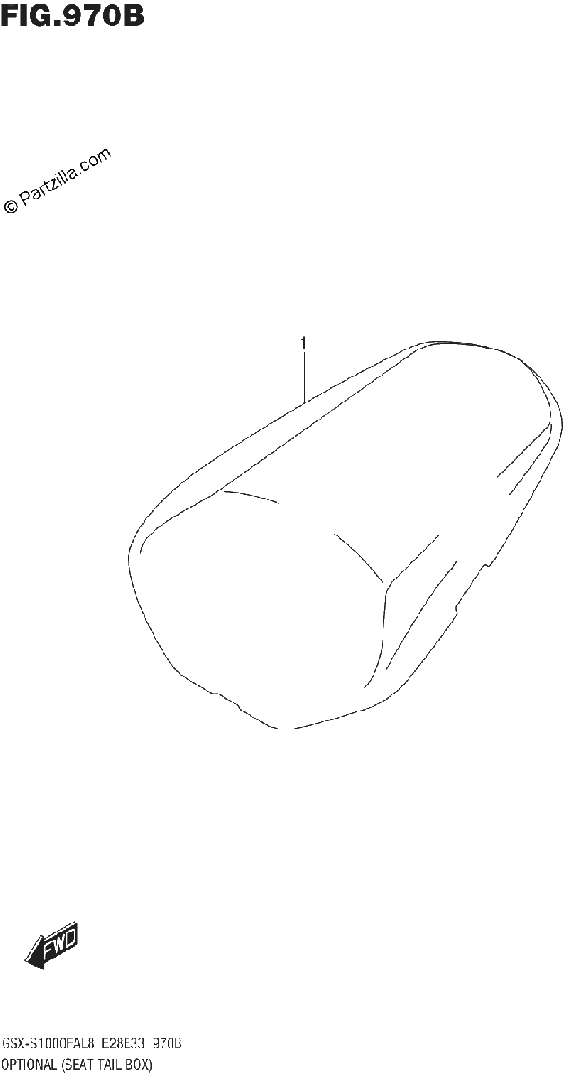 Diagrama de 970B OPTIONAL SEAT TAIL BOX