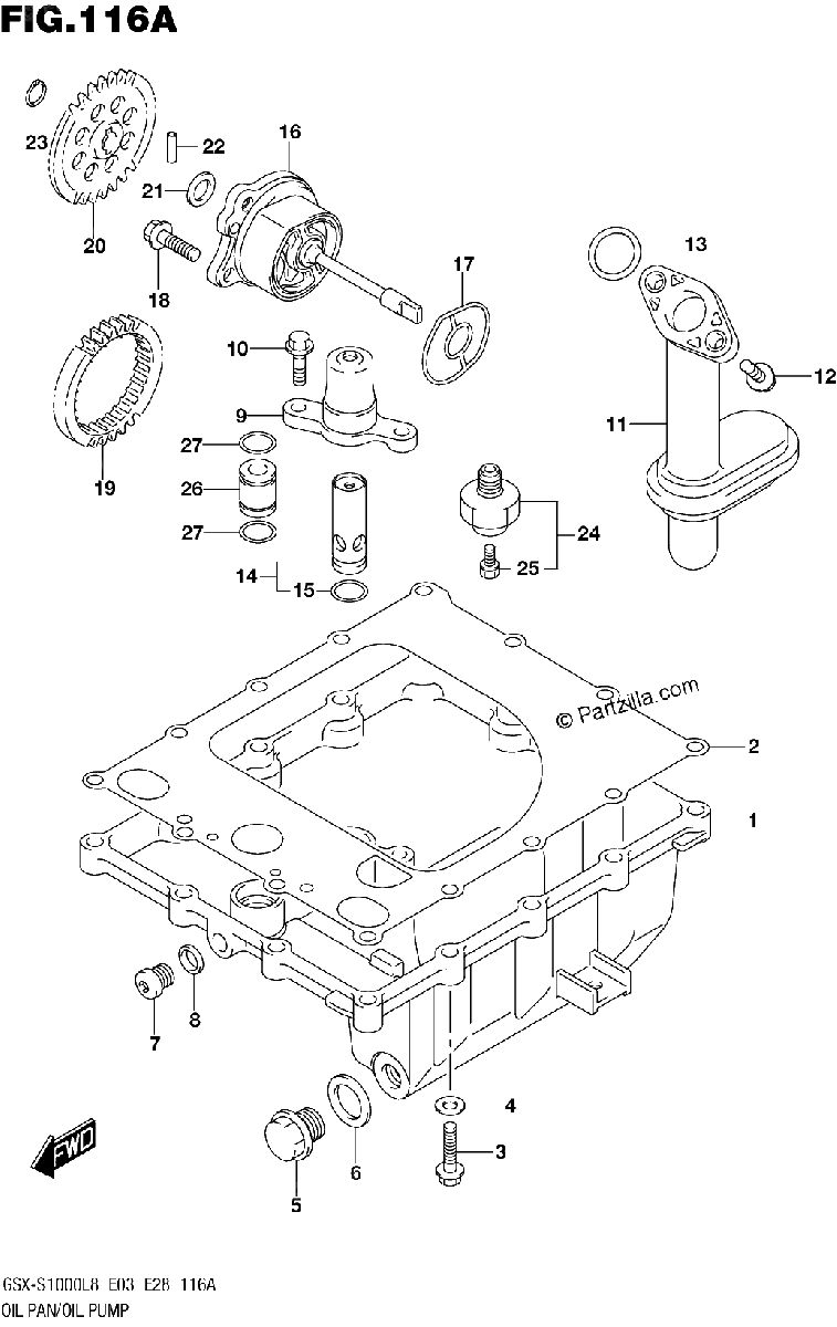 Diagrama de 116A OIL PAN OIL PUMP